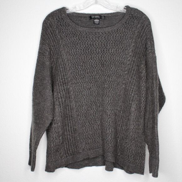 89th & Madison Sweater Scoop Neck High Low 1x Gray - Picture 6 of 8